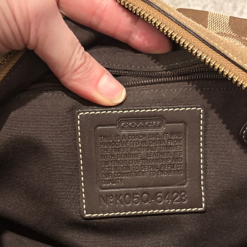 Coach Signature Brown Fabric and Leather Bag - Picture 2 of 4